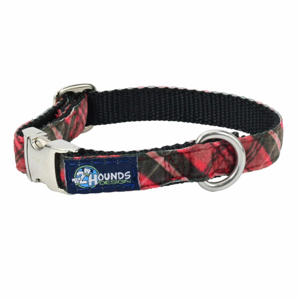 Classic Winter Plaid Velvet Essential Dog Collar, photo 2