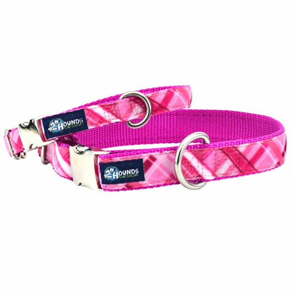 Collar martingala con hebilla Velvet Essential Very Pink Plaid, foto 1