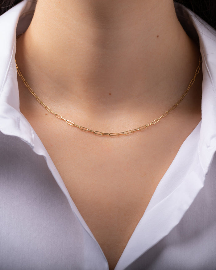 Collar de cadena de eslabón abierto en oro de 14K, foto 2