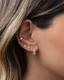 14K Gold Tiny Diamond Hamsa Stud Earring, photo 4