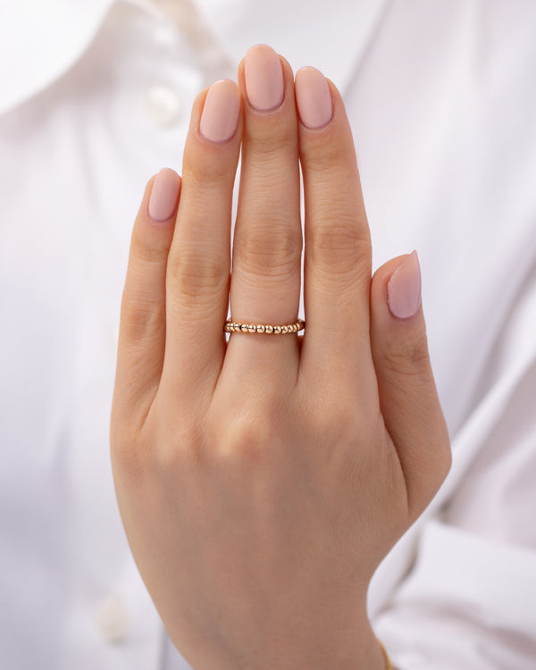 14K Gold 2 mm Bead Ring, photo 2