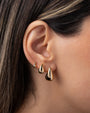 Aretes de botón de gota mini en oro de 14K, foto 5