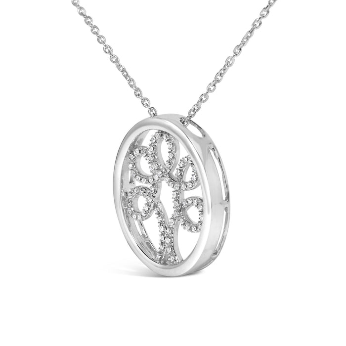 Collar con colgante de árbol de la vida con diamantes de 1/10 ct. p.t. en plata de ley, foto 4