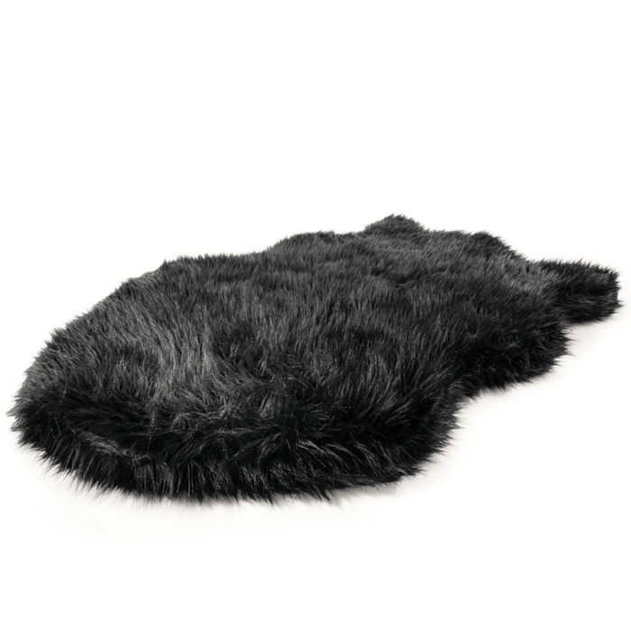 PupRug Curve Faux Fur Orthopedic Dog Bed, Midnight Black, photo 7
