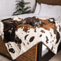 PupProtector Waterproof Throw Blanket, Brown Faux Cowhide, photo 5