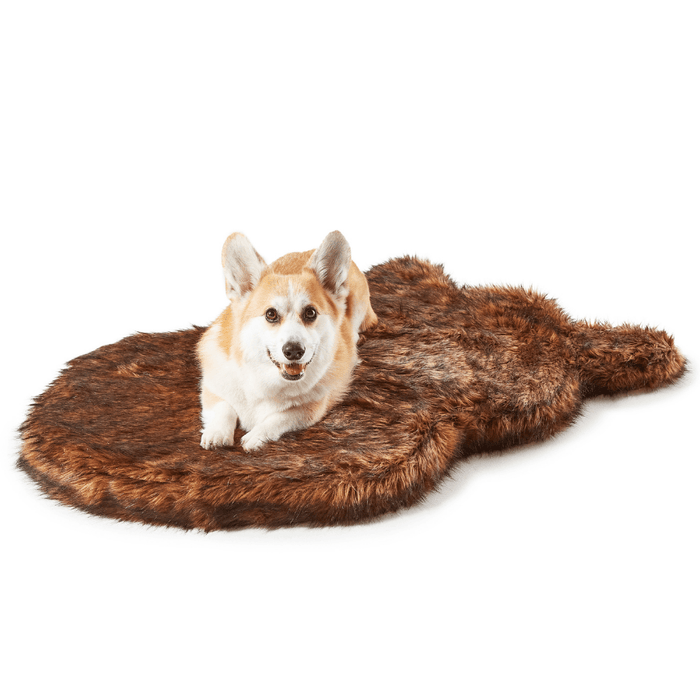 PupRug Curve Faux Fur Orthopedic Dog Bed, Brown, photo 6