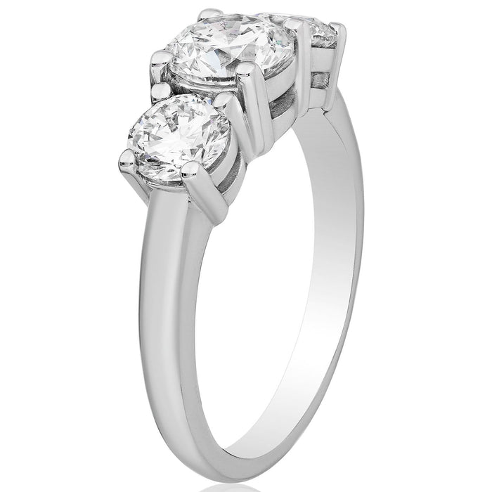 2 CTW Lab-Grown Diamond Three Stone Ring in 14K Gold, photo 11