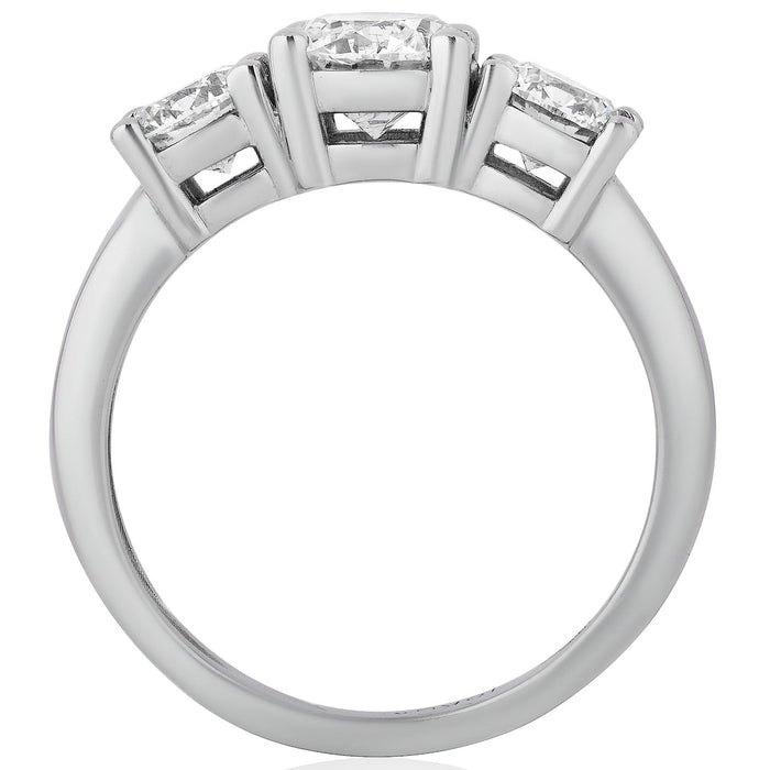 2 CTW Lab-Grown Diamond Three Stone Ring in 14K Gold, photo 12