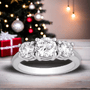 2 CTW Lab-Grown Diamond Three Stone Ring in 14K Gold, photo 14