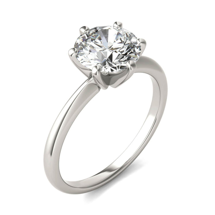 Anillo de compromiso con diamante redondo cultivado en laboratorio de 2 CTW en oro de 14K, foto 1