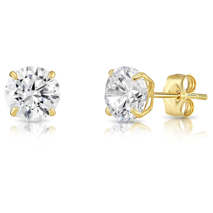 Aretes de botón con diamantes cultivados en laboratorio de 2.00 CTW en oro macizo de 14K, foto 4
