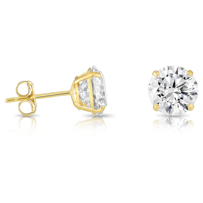 Aretes de botón con diamantes cultivados en laboratorio de 2.00 CTW en oro macizo de 14K, foto 9