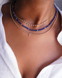 Collar segmentado de cuentas de lapislázuli azul en oro de 14K, foto 2