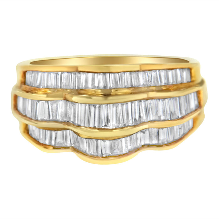 1 1/4 Ct. T.W. Diamond Multi-Row Band Ring in 14K Yellow Gold, photo 1