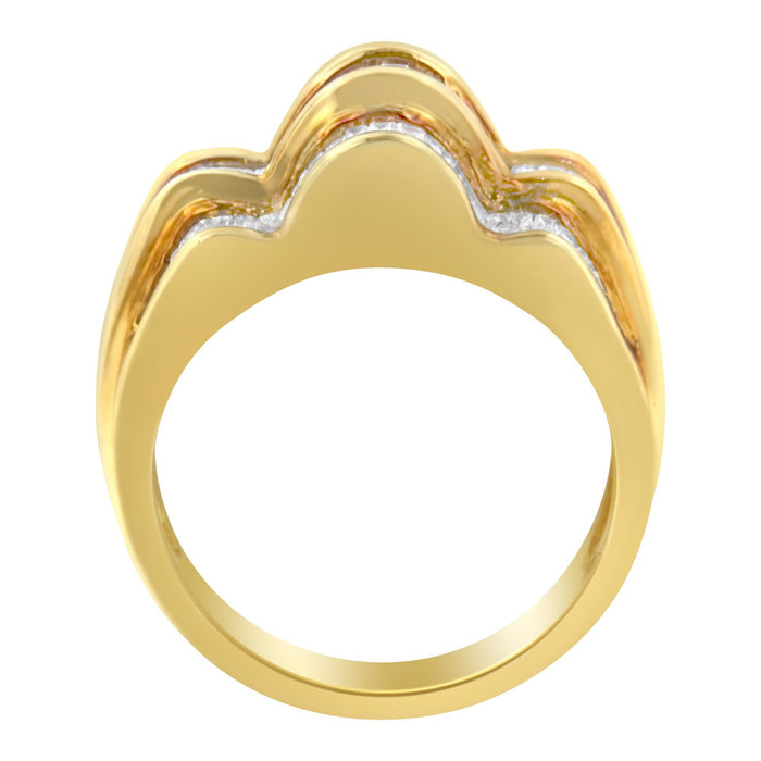 1 1/4 Ct. T.W. Diamond Multi-Row Band Ring in 14K Yellow Gold, photo 4