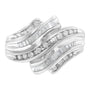 3/4 Ct. T.W. Round and Baguette-Cut Diamond Channel Ring in 10K White Gold, photo 1