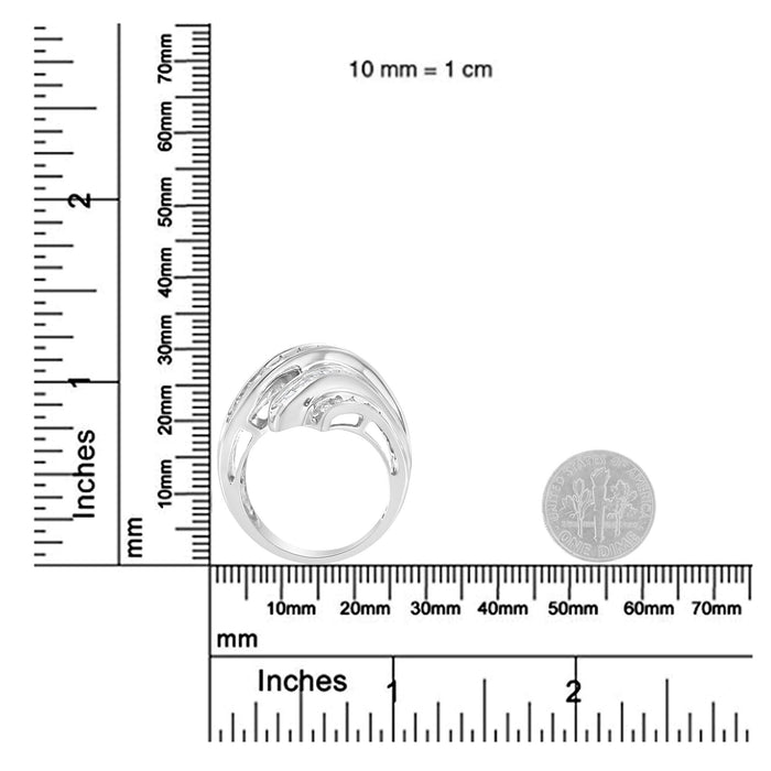 3/4 Ct. T.W. Round and Baguette-Cut Diamond Channel Ring in 10K White Gold, photo 7
