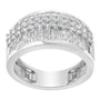 Anillo con diamantes redondos y baguette de 1 1/2 ct. p.t. en oro blanco de 14K, foto 2