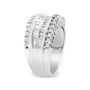 Anillo de banda moderno con diamantes redondos y talla baguette de 1 ct. p.t. en oro blanco de 14K, foto 4