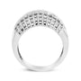 Anillo de banda moderno con diamantes redondos y talla baguette de 1 ct. p.t. en oro blanco de 14K, foto 5