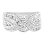 Anillo bypass con diamantes de 1 ct. p.t. en oro blanco de 10K, foto 1