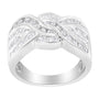 Anillo bypass con diamantes de 1 ct. p.t. en oro blanco de 10K, foto 2
