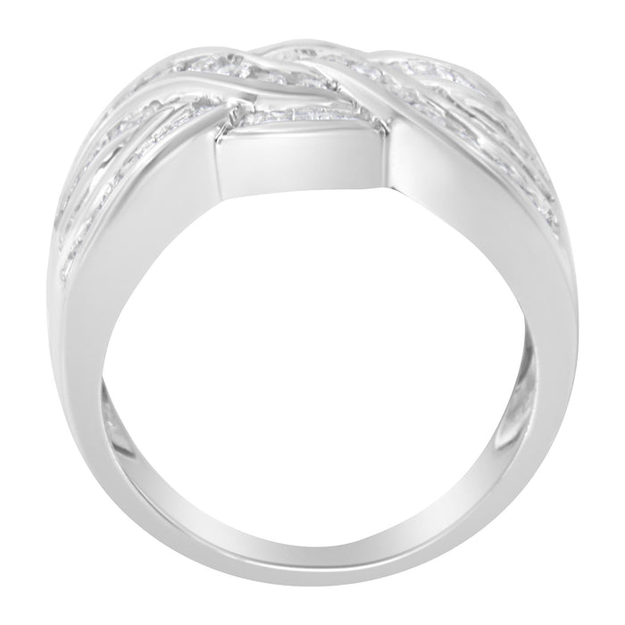 Anillo bypass con diamantes de 1 ct. p.t. en oro blanco de 10K, foto 5