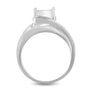 Anillo bypass de racimo de engaste invisible con diamantes de talla princesa de 1/3 ct. p.t. en oro blanco de 10K, foto 5