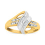 1/10 Ct. T.W. Baguette and Round-Cut Diamond Bypass Ring in 10K Yellow and White Gold, photo 4