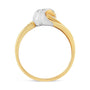 Anillo bypass con detalle de diamante redondo y talla baguette de 1 ct. p.t. en oro amarillo y blanco de 10K, foto 5