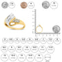 1/10 Ct. T.W. Baguette and Round-Cut Diamond Bypass Ring in 10K Yellow and White Gold, photo 6