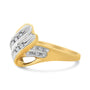 Anillo bypass con diamantes talla redonda de 1/15 ct. p.t. en oro amarillo y blanco de 10K, foto 4