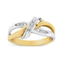 1/20 Ct. T.W. Round-Cut Diamond Bypass Ring in 10K Yellow and White Gold, photo 1