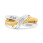 1/20 Ct. T.W. Round-Cut Diamond Bypass Ring in 10K Yellow and White Gold, photo 2