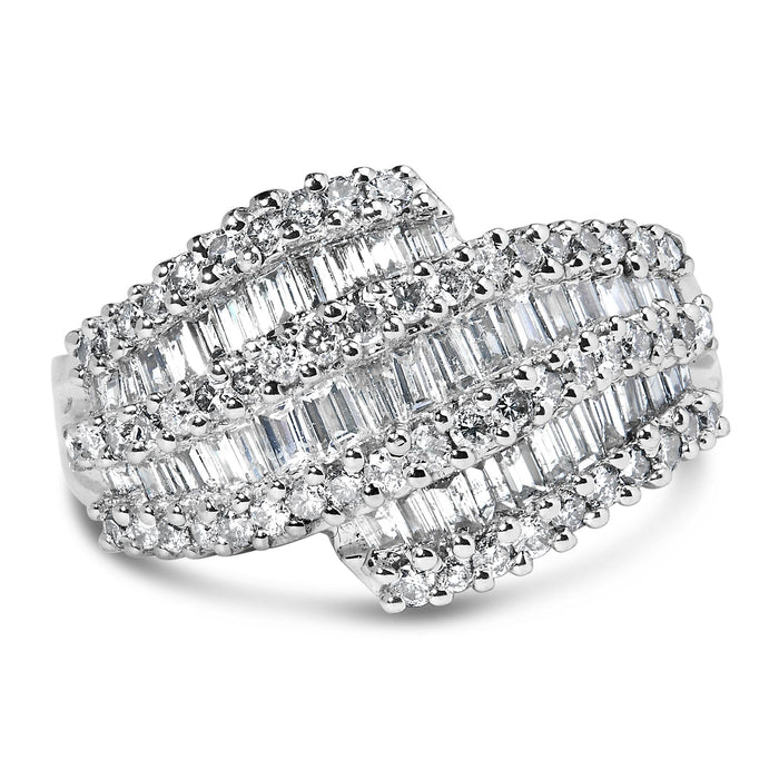 Anillo de banda de cóctel con diamantes de 1 3/4 ct. p.t. en oro blanco de 14K, foto 1