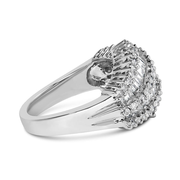 1 3/4 Ct. T.W. Diamond Cocktail Ring Band in 14K White Gold, photo 2