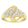 Anillo de racimo de flor con halo calado y diamantes de 1 ct. p.t. en plata de ley bañada en oro amarillo de 10K, foto 2