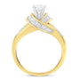 1 1/8 Ct. T.W. Round, Baguette and Princess-Cut Diamond Ring in 14K Two-Tone Gold, photo 2