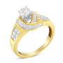 1 1/8 Ct. T.W. Round, Baguette and Princess-Cut Diamond Ring in 14K Two-Tone Gold, photo 5