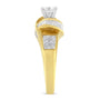 1 1/8 Ct. T.W. Round, Baguette and Princess-Cut Diamond Ring in 14K Two-Tone Gold, photo 6