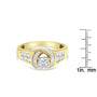 1 1/8 Ct. T.W. Round, Baguette and Princess-Cut Diamond Ring in 14K Two-Tone Gold, photo 7