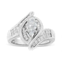 1 1/4 Ct. T.W. Pie, Baguette and Princess-Cut Diamond Marquise Shape Engagement Cocktail Ring in 14K White Gold, photo 1