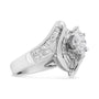 1 1/4 Ct. T.W. Pie, Baguette and Princess-Cut Diamond Marquise Shape Engagement Cocktail Ring in 14K White Gold, photo 2