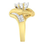 Anillo en forma de marquesa con diamantes princesa, baguette y talla cuña de 1 1/4 ct. p.t. en oro amarillo de 14K, foto 6