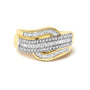 1 Ct. T.W. Diamond Wave Design Band Ring in 14K Yellow Gold, photo 1
