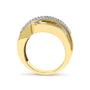 1 Ct. T.W. Diamond Wave Design Band Ring in 14K Yellow Gold, photo 6