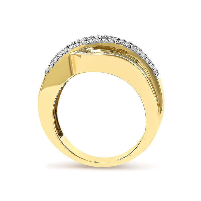 1 Ct. T.W. Diamond Wave Design Band Ring in 14K Yellow Gold, photo 6