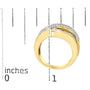 1 Ct. T.W. Diamond Wave Design Band Ring in 14K Yellow Gold, photo 7