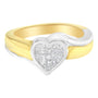 Anillo de promesa de corazón con diamantes talla princesa de 1/4 ct. p.t. en oro de dos tonos de 14K, foto 5