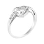 Anillo de corazón con engaste de canal y diamantes talla redonda de 1/8 ct. p.t. en oro blanco de 14K, foto 5